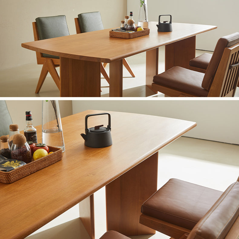 Rectangle Dining Table Pine Solid Wood Dining Table with Natural Finish Legs