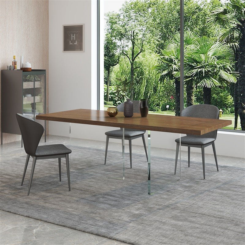 Modern Style Dining Table Rectangle Solid Wood Table for Home Kitchen