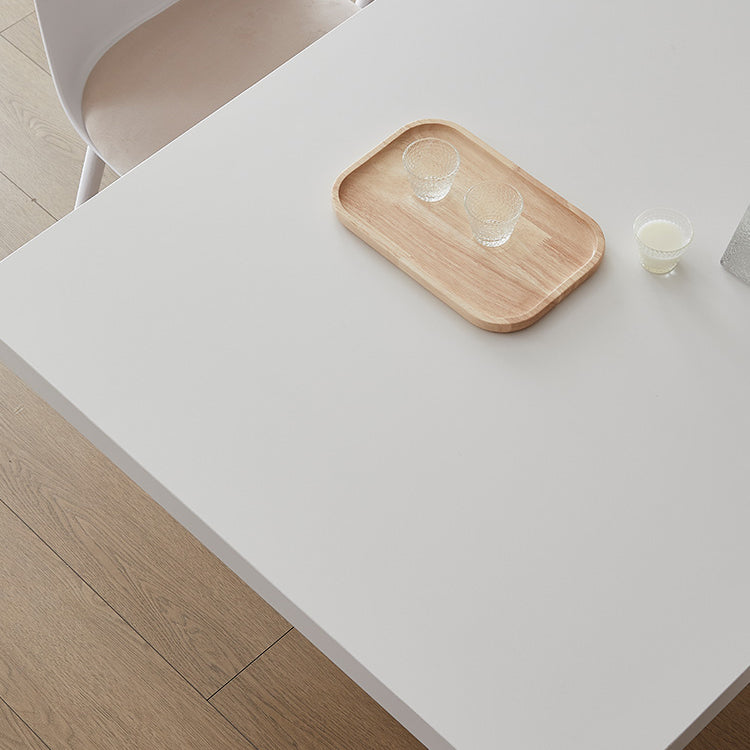 Modern White Dinner Room Kitchen Table Acrylic Double Pedestal Fixed Table