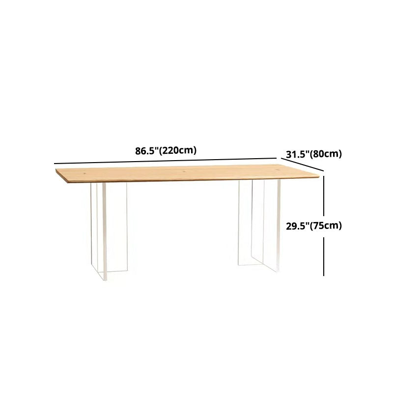 Modern Style Dining Table Rectangle  Brown Table for Home Kitchen