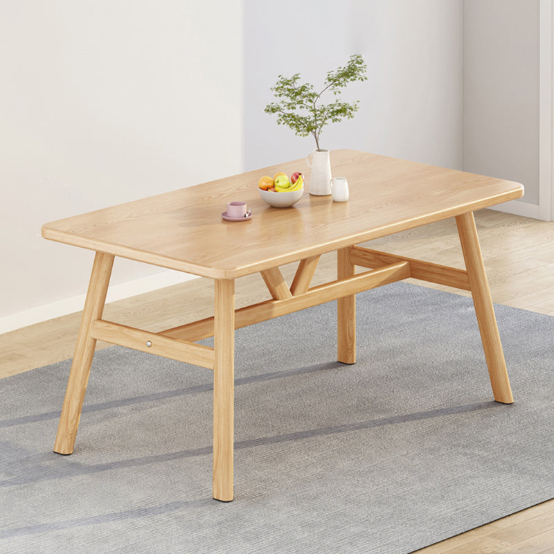 Rectangle Dining Table Trestle Base Dining Table in Walnut and Natural