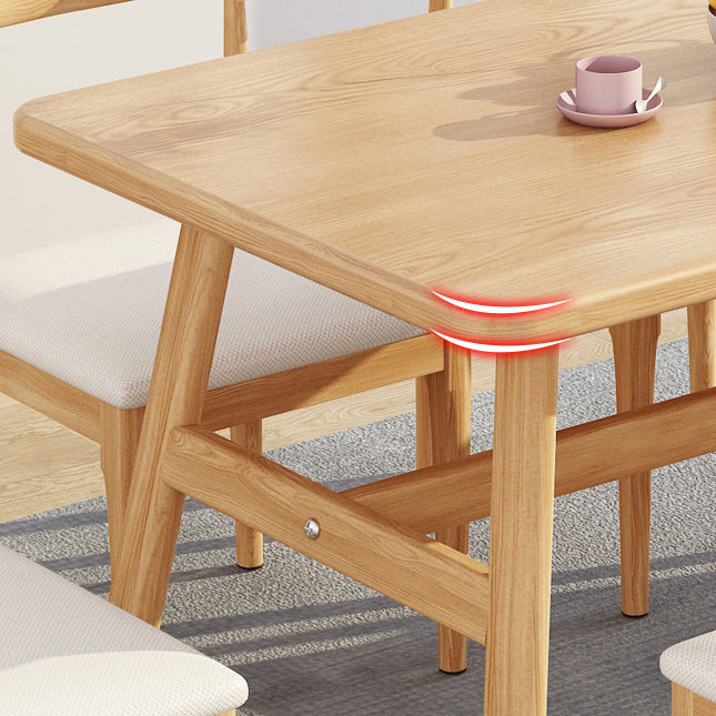 Rectangle Dining Table Trestle Base Dining Table in Walnut and Natural