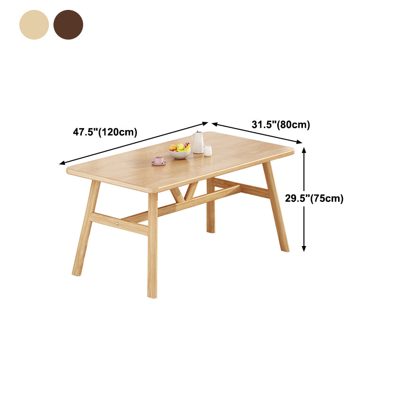 Rectangle Dining Table Trestle Base Dining Table in Walnut and Natural