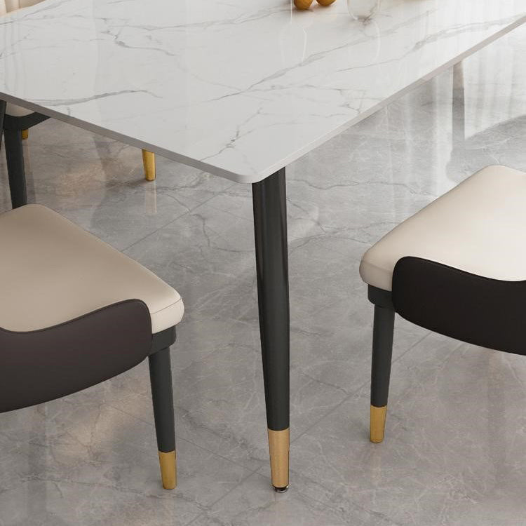 Contemporary Rectangle Dining Site Table Stone Furniture with 4 Legs