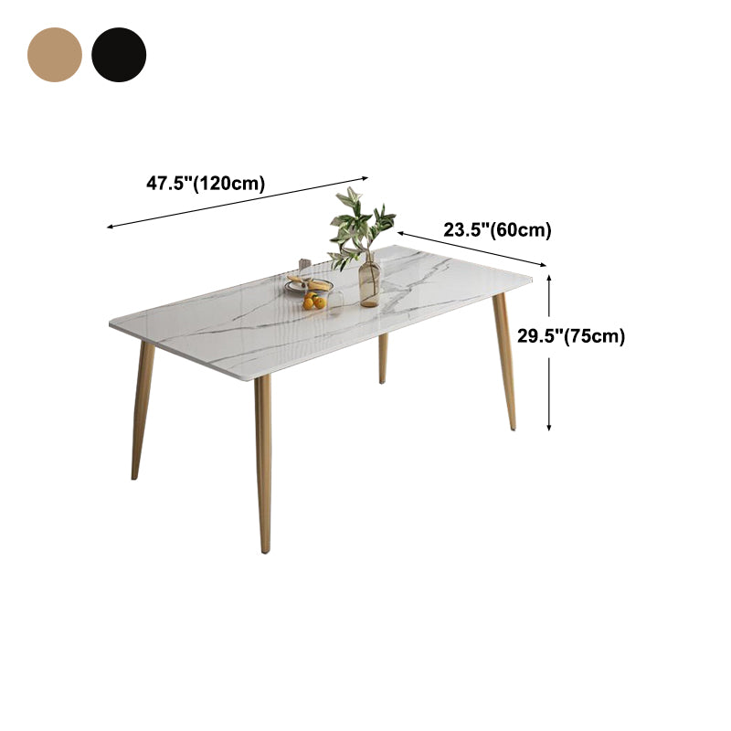 Contemporary Rectangle Dining Site Table Stone Furniture with 4 Legs