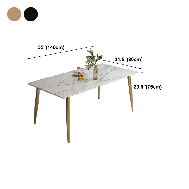 Contemporary Rectangle Dining Site Table Stone Furniture with 4 Legs