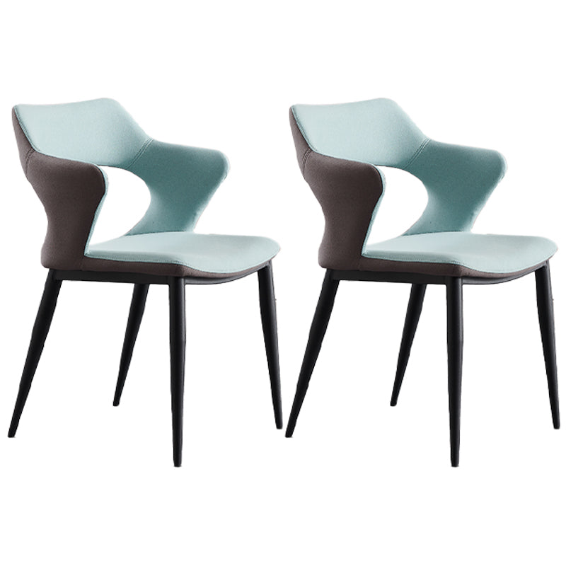 Industrial Dining Room Arm Chairs Faux Leather Open Chair for Kitchen