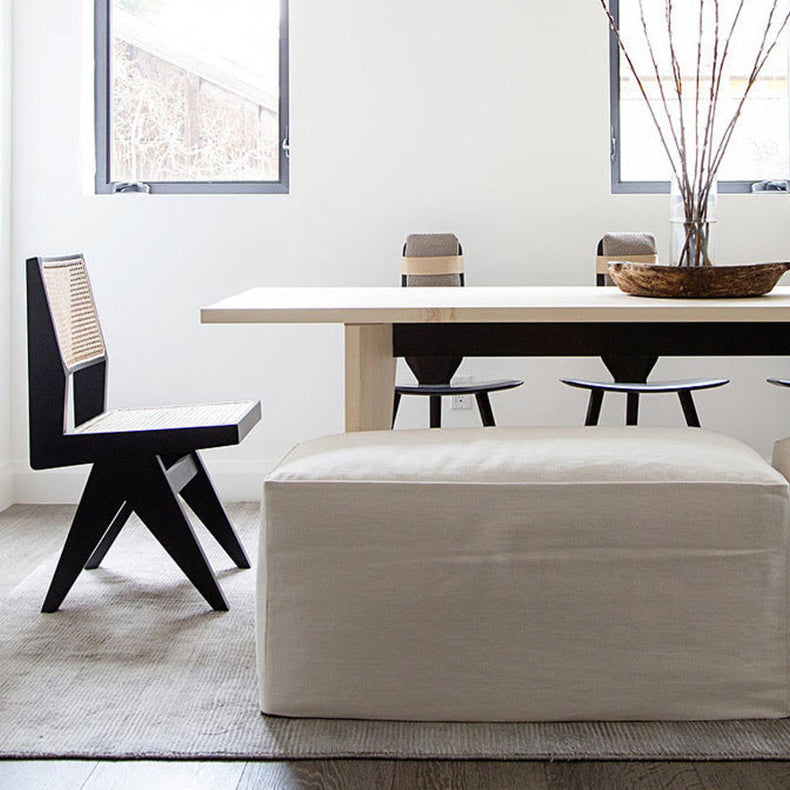 Open Back Dining Side Chair Solid Wood Armless Dining Chairs