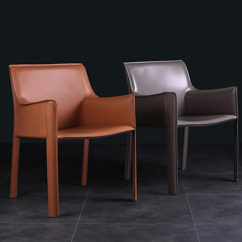 Upholstered Dining Chair Contemporary Faux Leather Dining Side Chair