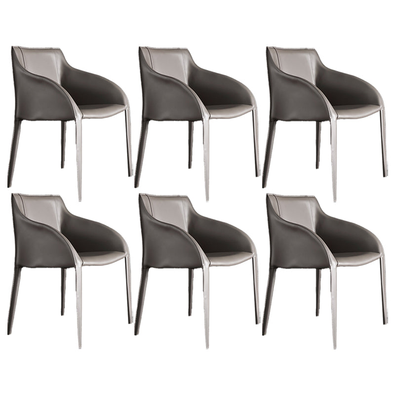 Faux Leather Dining Chairs Modern Dining Arm Chair for Kitchen