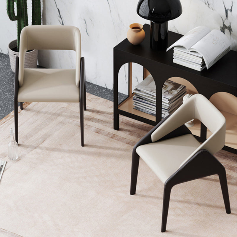 Open Back Side Dining Chairs Modern Upholstered Dining Accent Chair