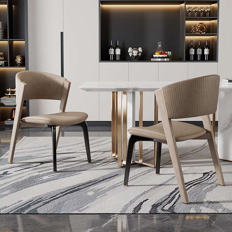 Open Back Dining Accent Chair Upholstered Dining Room Chair for Home