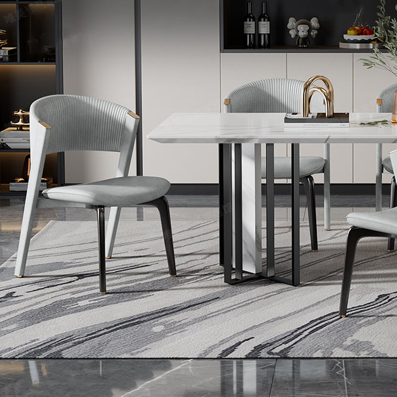 Open Back Dining Accent Chair Upholstered Dining Room Chair for Home