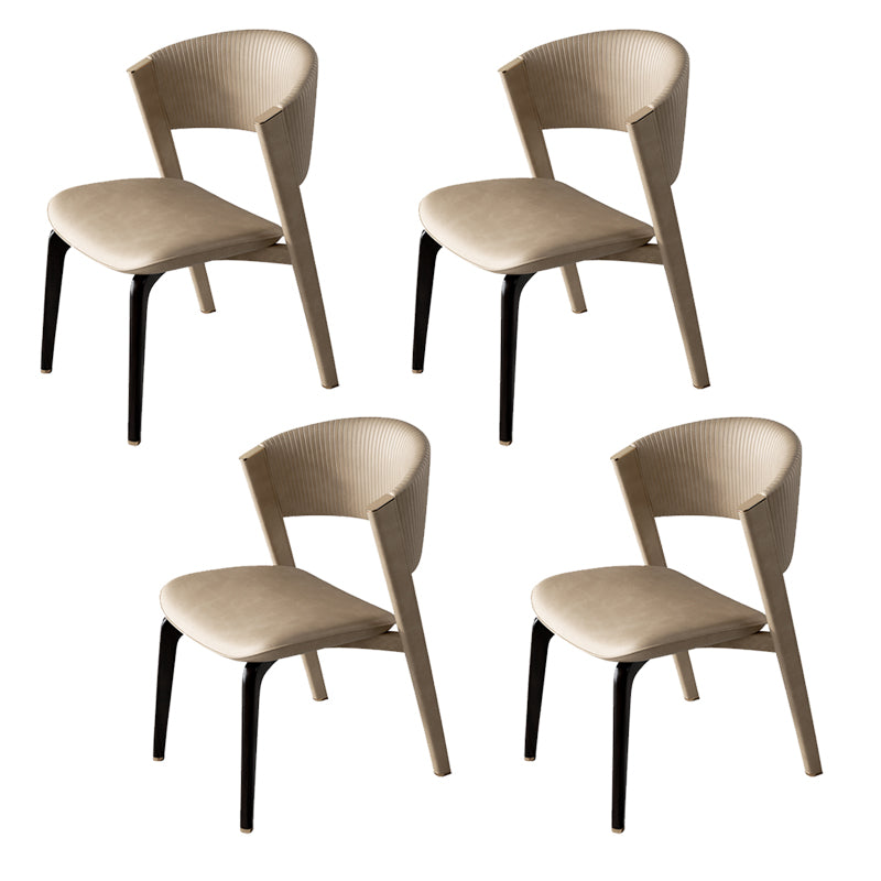 Open Back Dining Accent Chair Upholstered Dining Room Chair for Home