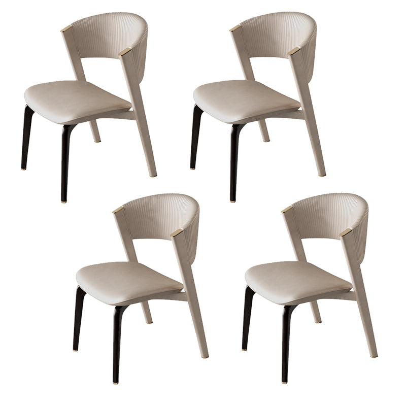 Open Back Dining Accent Chair Upholstered Dining Room Chair for Home