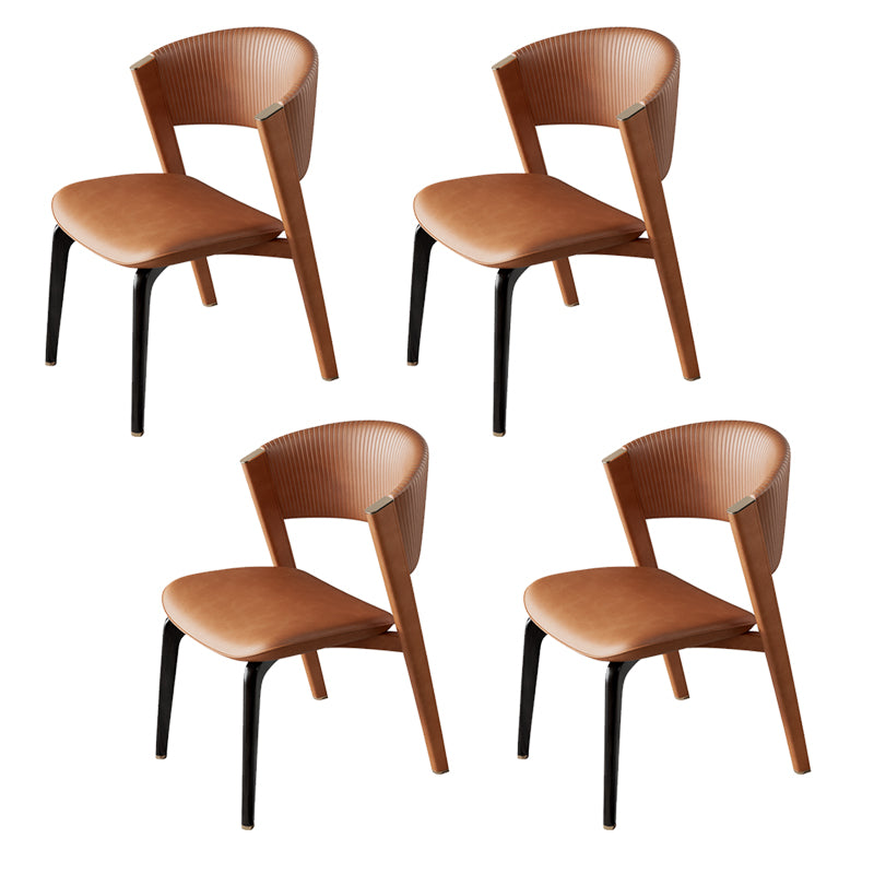 Open Back Dining Accent Chair Upholstered Dining Room Chair for Home