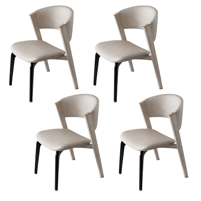 Open Back Dining Accent Chair Upholstered Dining Room Chair for Home