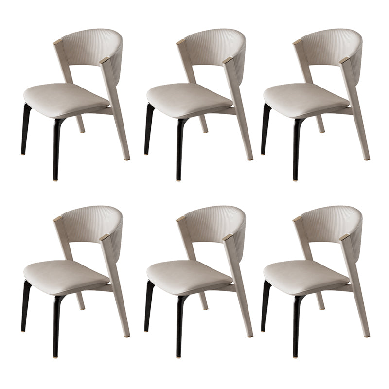 Open Back Dining Accent Chair Upholstered Dining Room Chair for Home