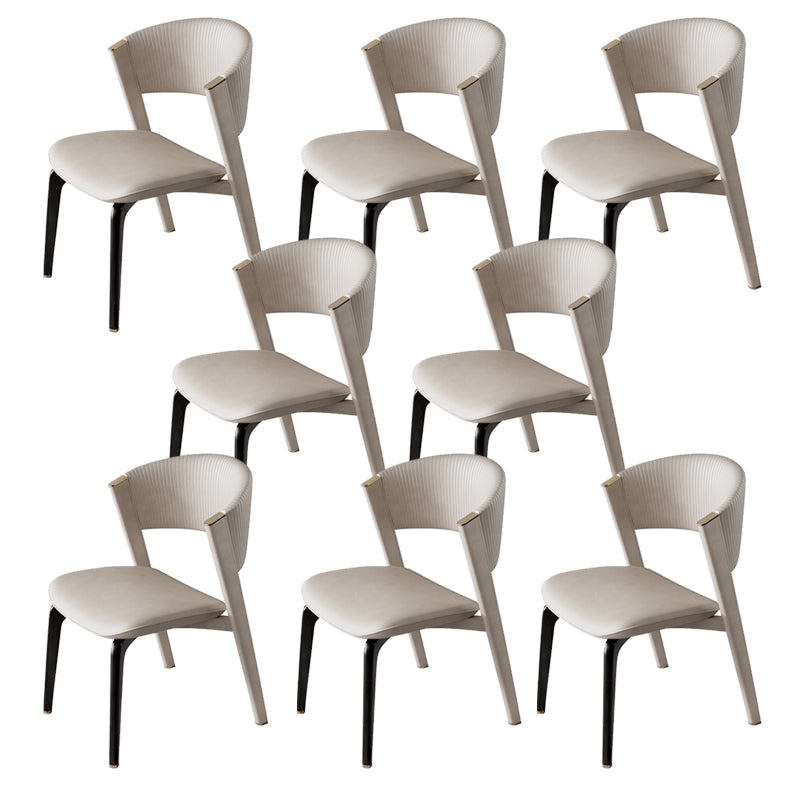 Open Back Dining Accent Chair Upholstered Dining Room Chair for Home