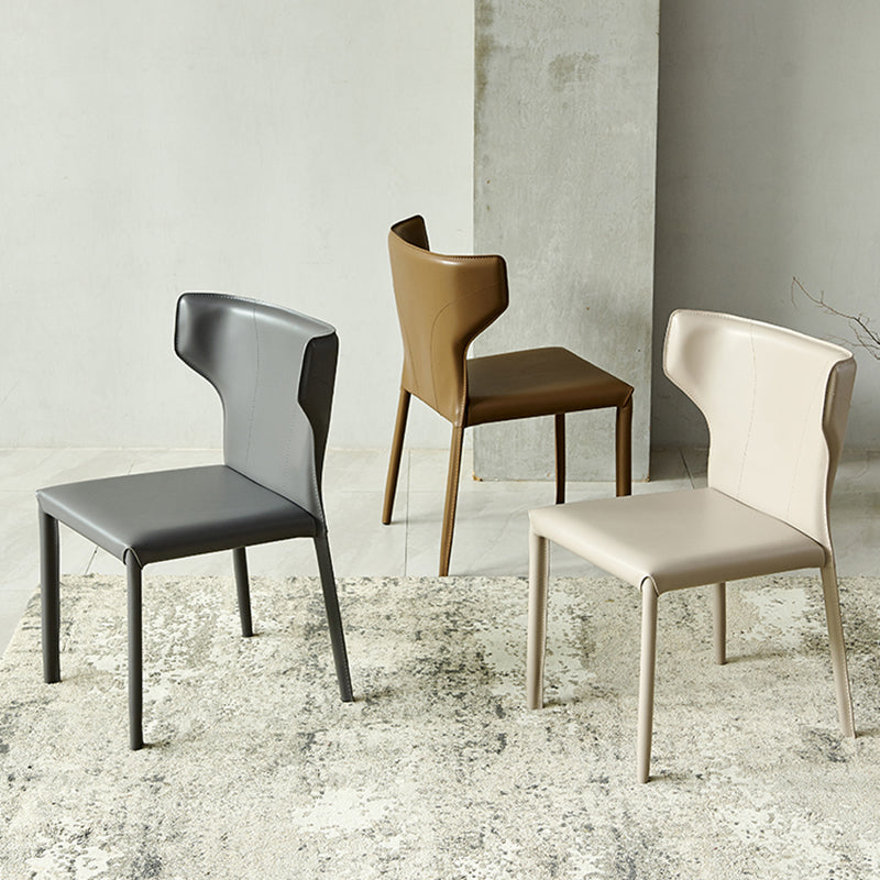 Metal Contemporary Indoor Chair Matte Finish Wingback Side Chair