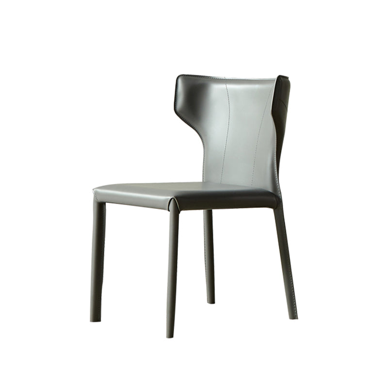 Metal Contemporary Indoor Chair Matte Finish Wingback Side Chair