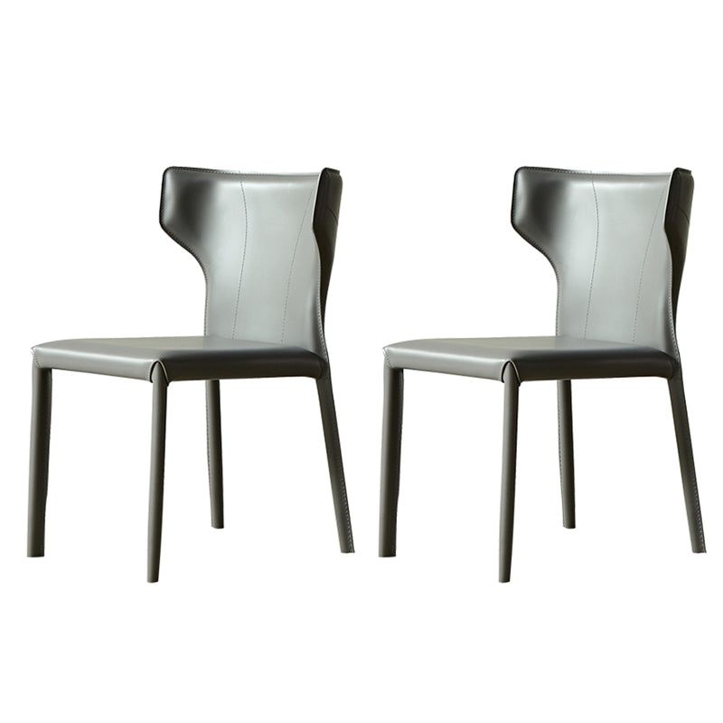 Metal Contemporary Indoor Chair Matte Finish Wingback Side Chair