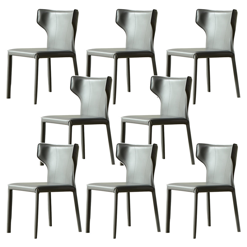 Metal Contemporary Indoor Chair Matte Finish Wingback Side Chair