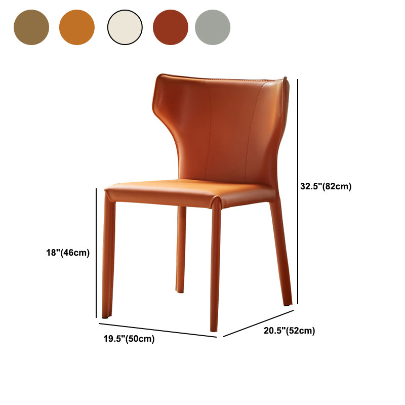 Metal Contemporary Indoor Chair Matte Finish Wingback Side Chair