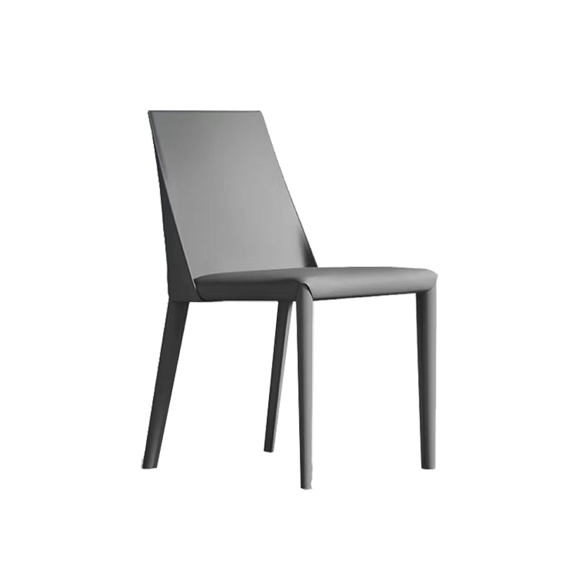 Contemporary Low Back Dining Chairs Faux Leather Armless Side Chair