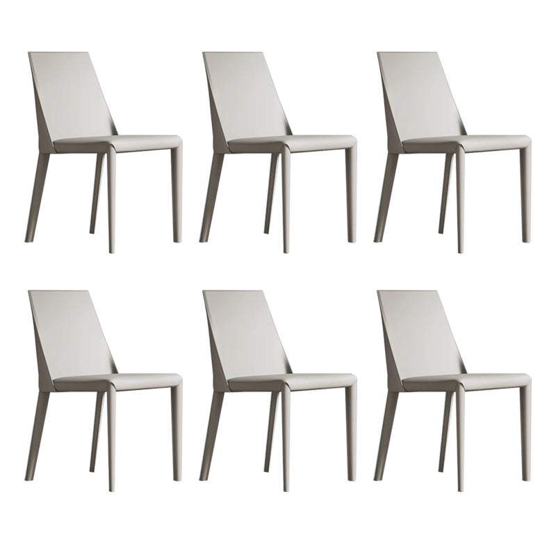 Contemporary Low Back Dining Chairs Faux Leather Armless Side Chair