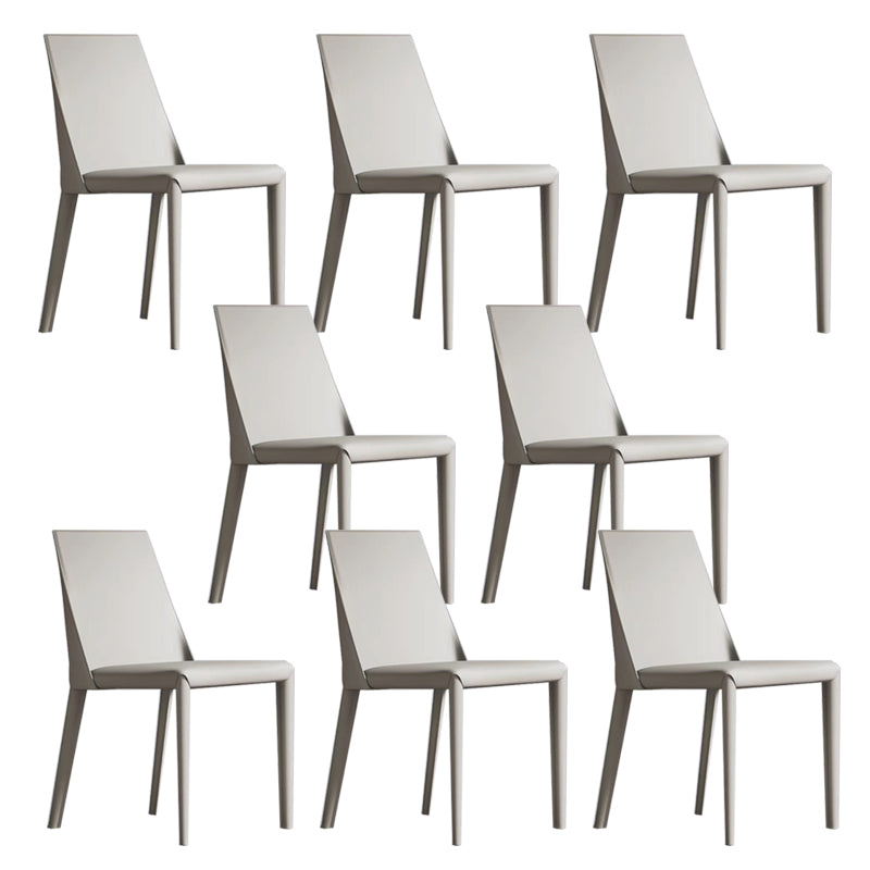 Contemporary Low Back Dining Chairs Faux Leather Armless Side Chair