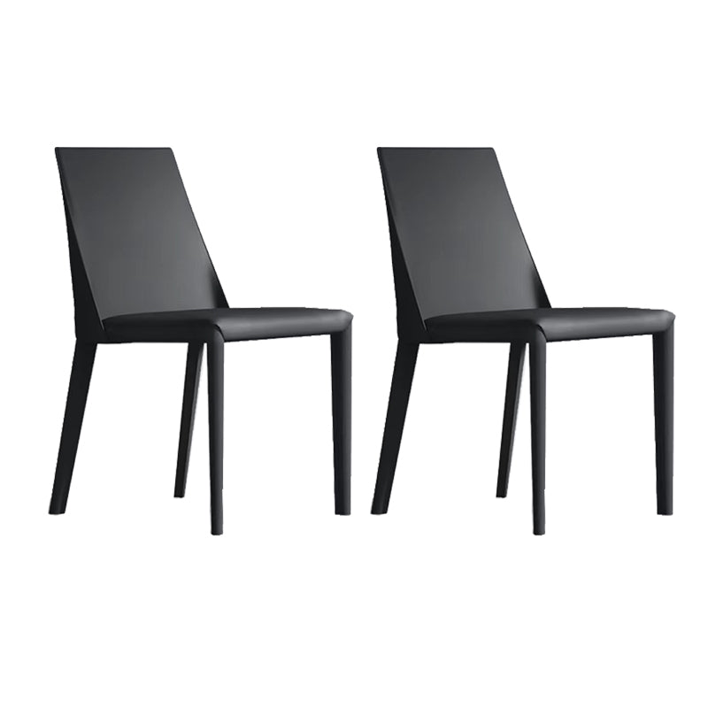 Contemporary Low Back Dining Chairs Faux Leather Armless Side Chair