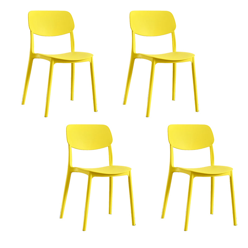 Scandinavian Open Back Dining Chairs Plastic Armless Dining Side Chair