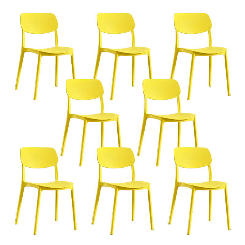 Scandinavian Open Back Dining Chairs Plastic Armless Dining Side Chair