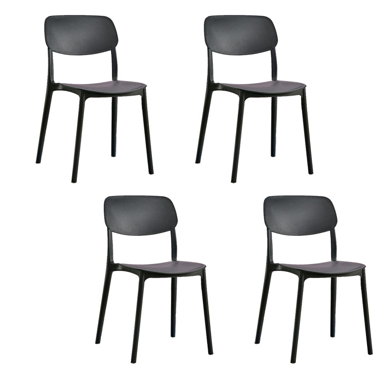 Scandinavian Open Back Dining Chairs Plastic Armless Dining Side Chair