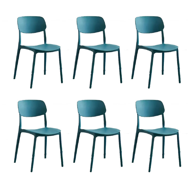 Scandinavian Open Back Dining Chairs Plastic Armless Dining Side Chair