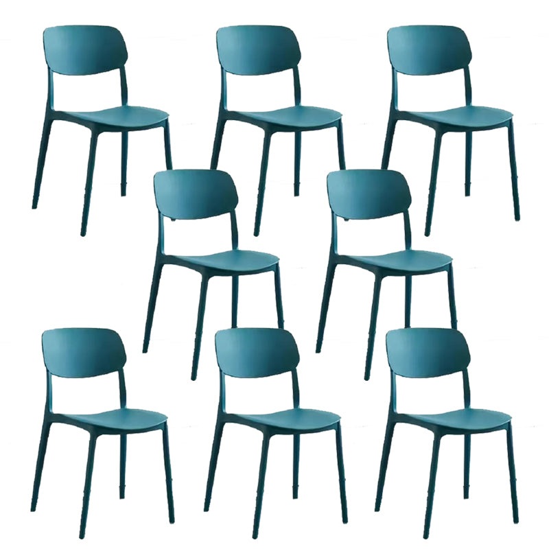 Scandinavian Open Back Dining Chairs Plastic Armless Dining Side Chair