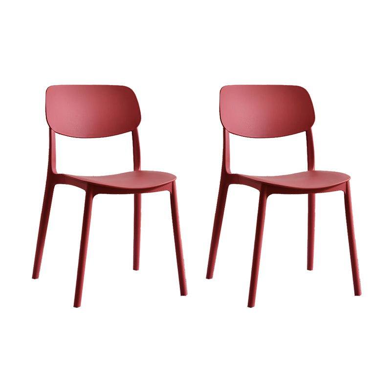 Scandinavian Open Back Dining Chairs Plastic Armless Dining Side Chair