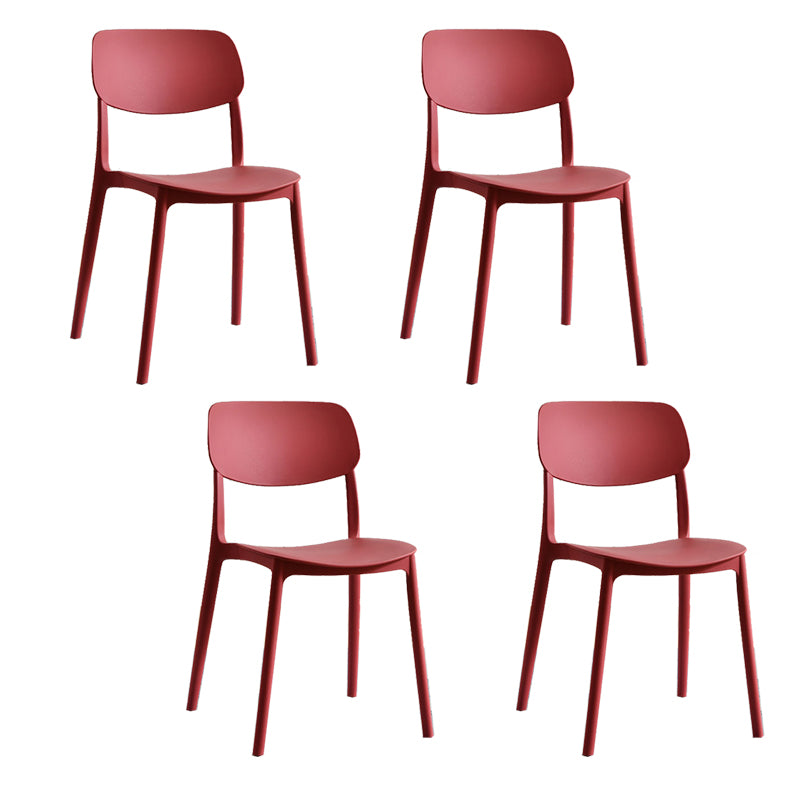 Scandinavian Open Back Dining Chairs Plastic Armless Dining Side Chair