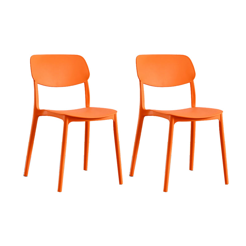 Scandinavian Open Back Dining Chairs Plastic Armless Dining Side Chair