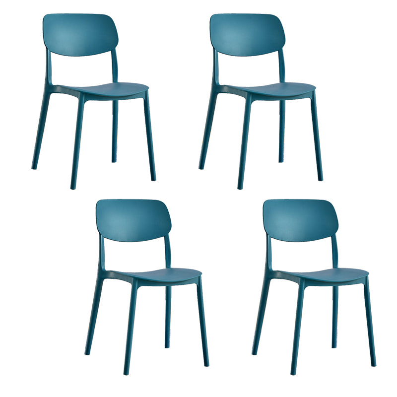 Scandinavian Open Back Dining Chairs Plastic Armless Dining Side Chair