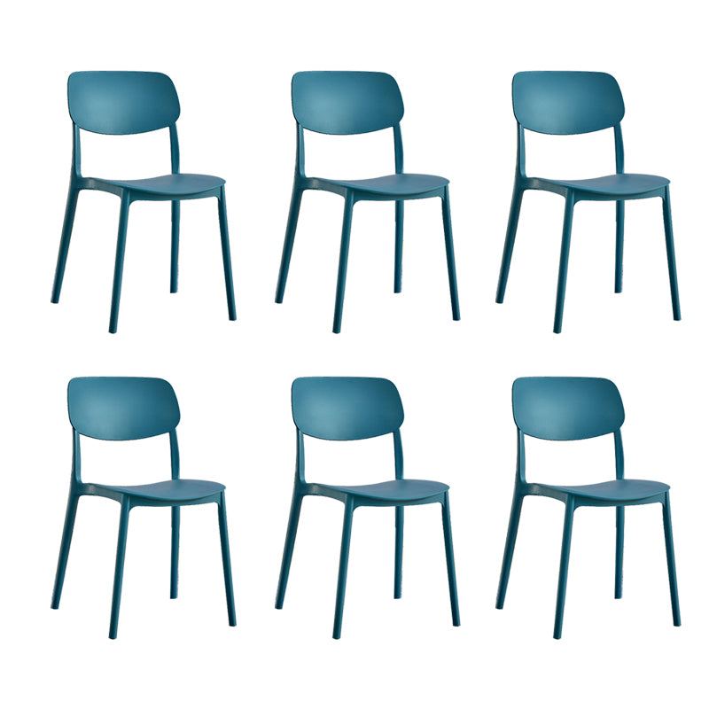 Scandinavian Open Back Dining Chairs Plastic Armless Dining Side Chair