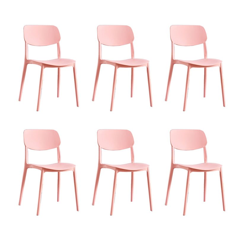 Scandinavian Open Back Dining Chairs Plastic Armless Dining Side Chair