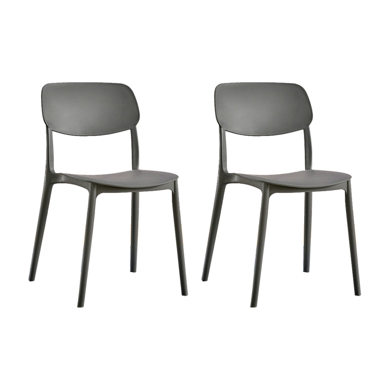 Scandinavian Open Back Dining Chairs Plastic Armless Dining Side Chair