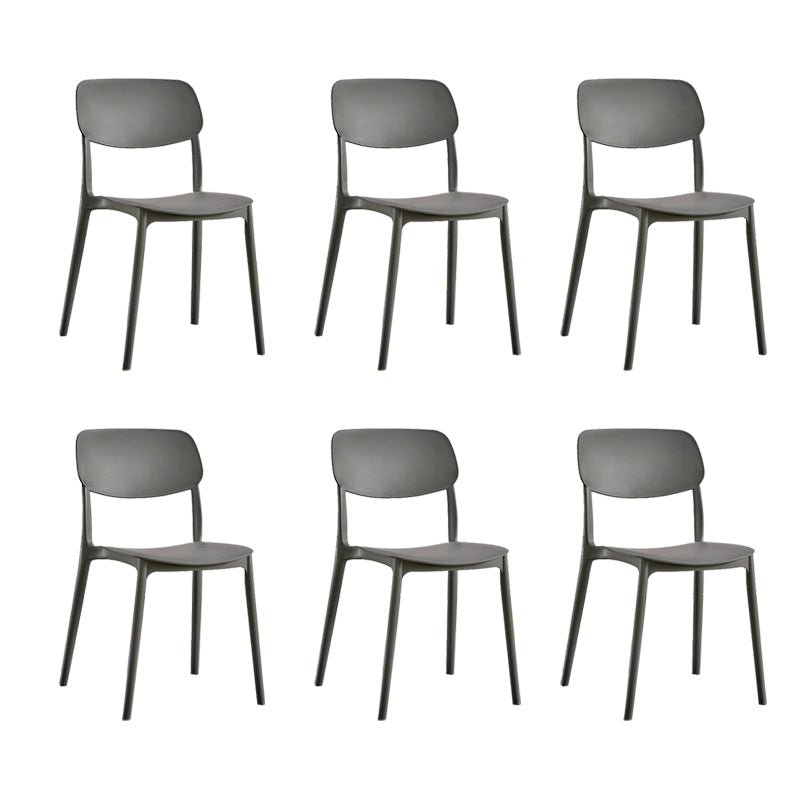 Scandinavian Open Back Dining Chairs Plastic Armless Dining Side Chair