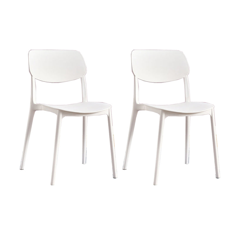 Scandinavian Open Back Dining Chairs Plastic Armless Dining Side Chair