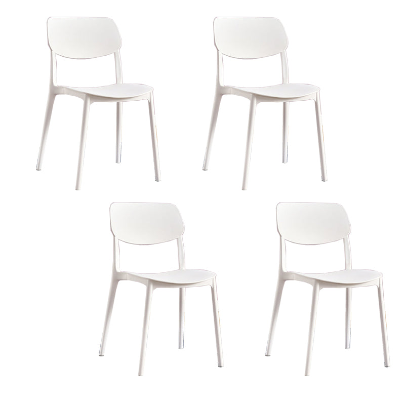 Scandinavian Open Back Dining Chairs Plastic Armless Dining Side Chair