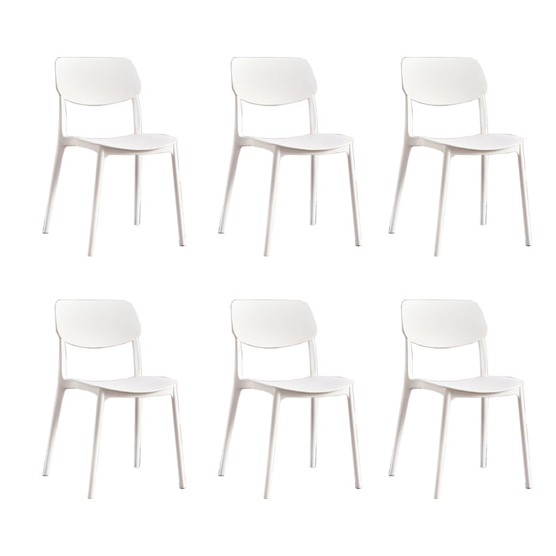 Scandinavian Open Back Dining Chairs Plastic Armless Dining Side Chair