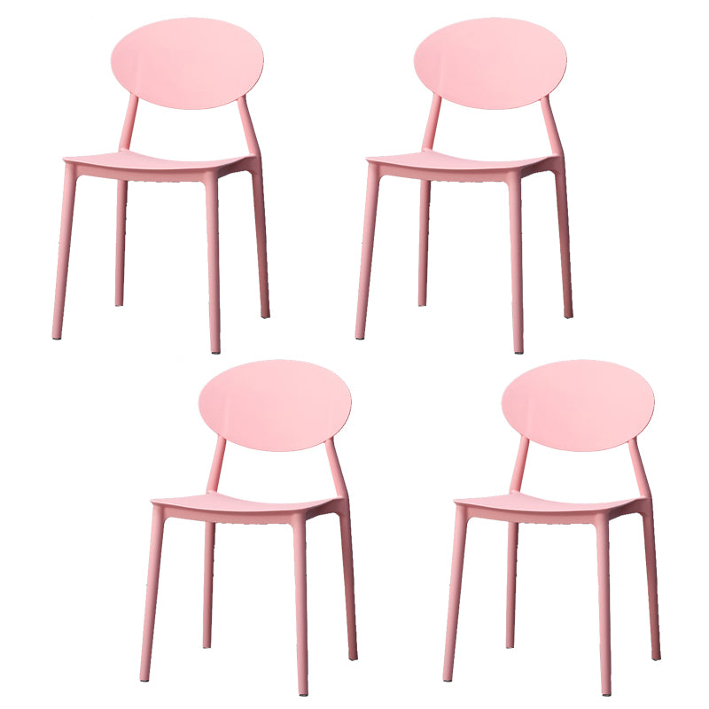 Stackable Open Back Dining Chairs Scandinavian Plastic Armless Side Chair