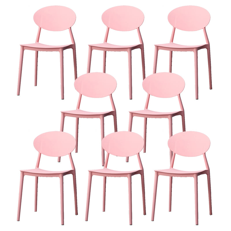 Stackable Open Back Dining Chairs Scandinavian Plastic Armless Side Chair